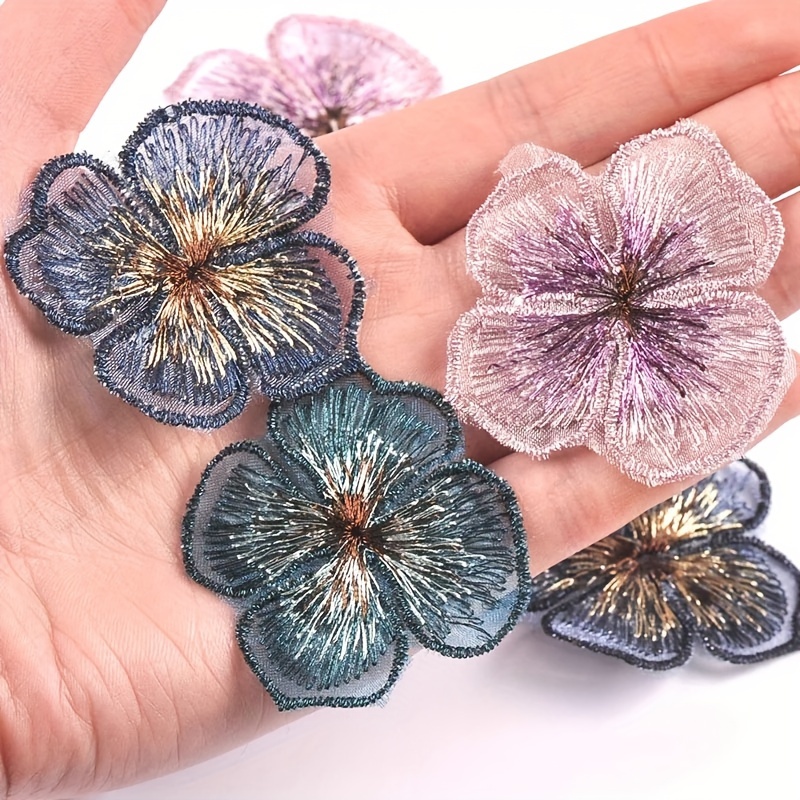 Exquisite 4-Petal Floral Lace Patches for DIY Decoration